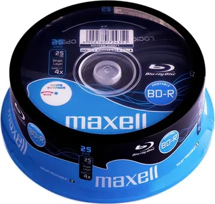 Maxell BD-R 25GB, 4x, 25er Spindel, printable