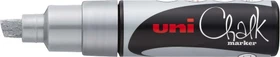 Uni-Ball ChalkGlass Marker Chisel Tip PWE-8K silber