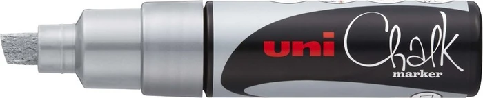 Uni-Ball ChalkGlass Marker Chisel Tip PWE-8K silber