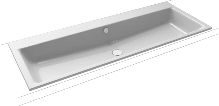 Kaldewei Puro Einbau-Doppelwaschtisch 120x46cm, Perl-Effekt, manhattan