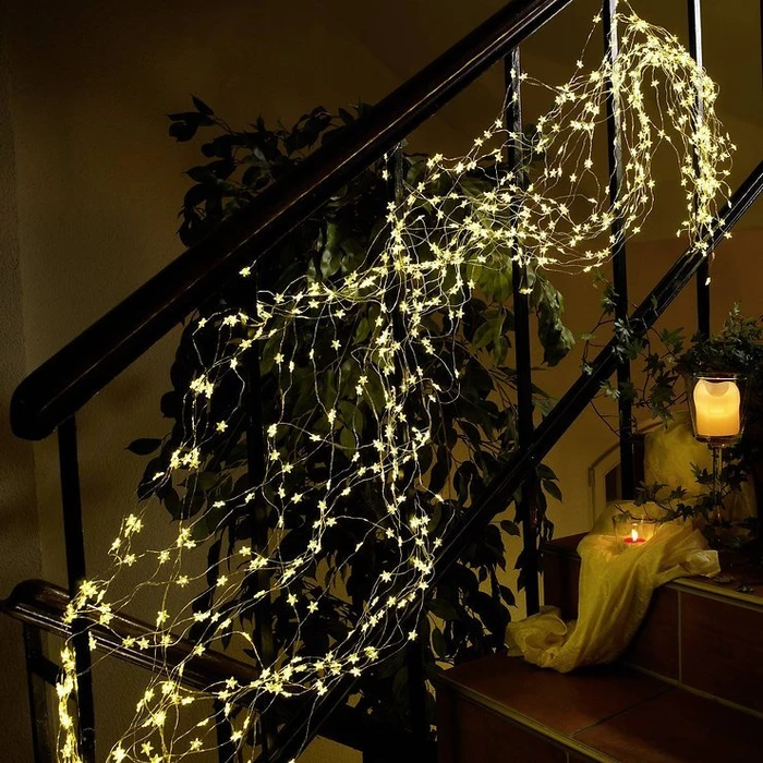 Konstsmide Lichterkette 702 Sterne silber LED 702x warmweiß