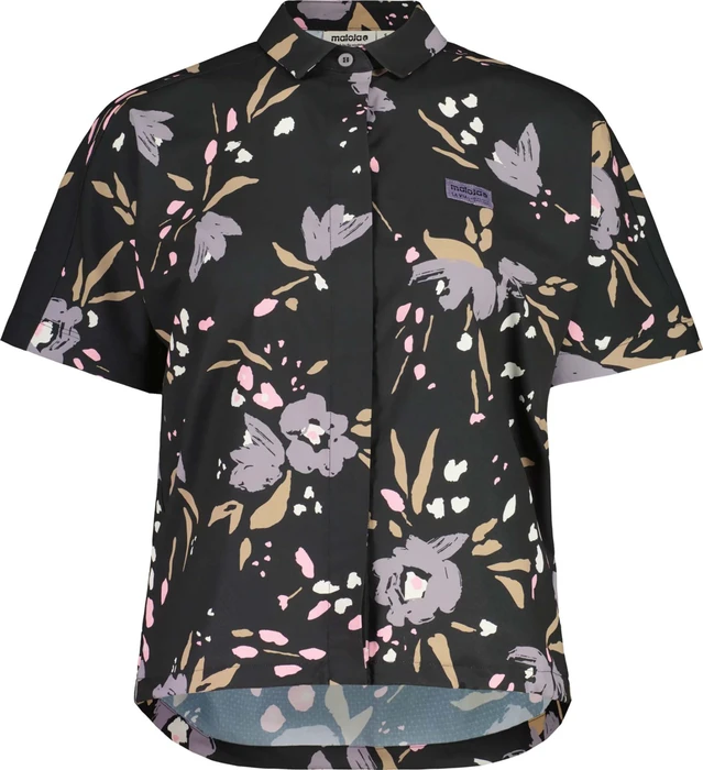 Maloja RettenkogelM. Hemd kurzarm deep black brushflower (Damen)