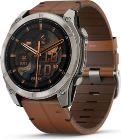 Garmin Fenix 8 51mm Sapphire titanium/chestnut leather