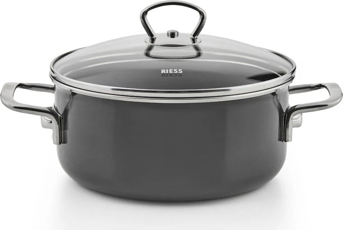 Riess Bratentopf mit Glasdeckel 20cm dark grey