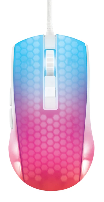 Deltaco WM87 RGB Ultralight Gaming Mouse weiß/transluzent, USB
