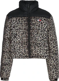 Tommy Hilfiger Relaxed Cropped Fit Puffer Leopard Print Jacke leopard aop (Damen)