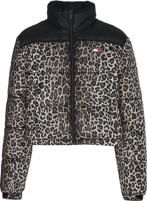 Tommy Hilfiger Relaxed Cropped Fit Puffer Leopard Print Jacke leopard aop (Damen)
