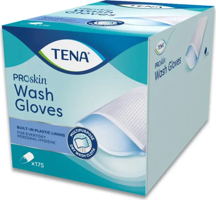 Tena ProSkin Wash Gloves mit Folie, 175 Stück