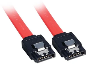 Lindy SATA Kabel mit Rastnase rot 0.2m, gerade/gerade (33449)