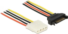 DeLOCK Stromkabel SATA 15-Pin Stecker auf Molex 4-Pin Buchse, 0.20m (60136)