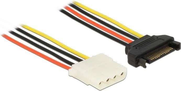 DeLOCK Stromkabel SATA 15-Pin Stecker auf Molex 4-Pin Buchse, 0.20m