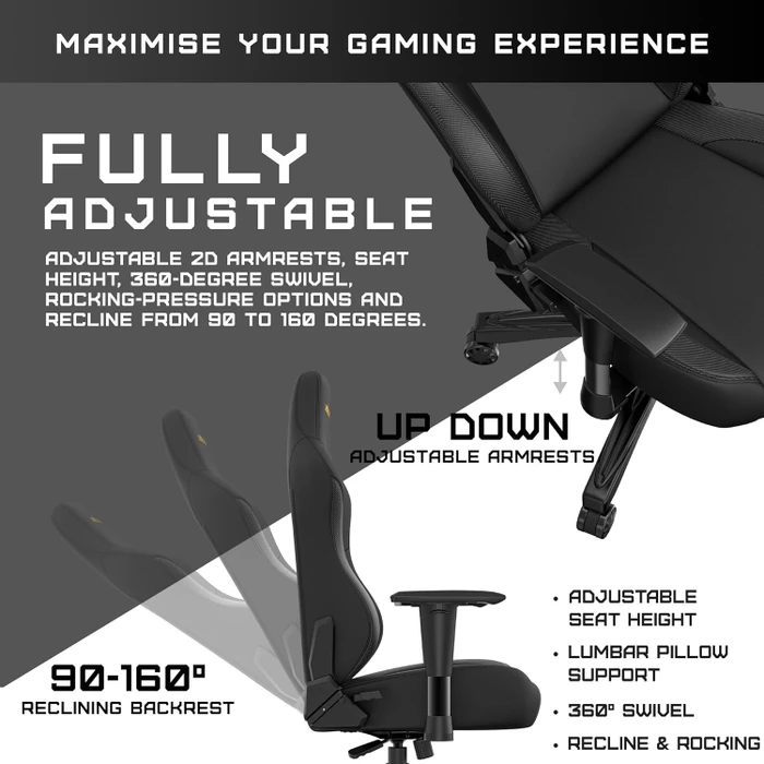 Anda Seat Phantom 3 Pro L Gamingstuhl, Stoff grau