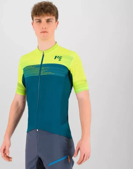 Karpos Green Fire Trikot kurzarm reflective pond/yellow/enamel blue (Herren)