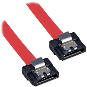 Lindy SATA Kabel Low Profile mit Rastnase rot 0.2m, gerade/gerade (33559)