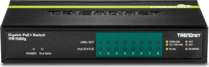 TRENDnet TPE-TG Desktop Gigabit Switch, 8x RJ-45, 61W PoE+