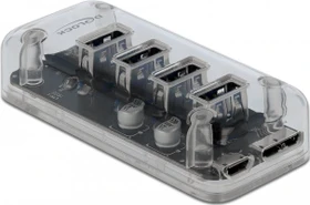 DeLOCK USB-Hub, 4x USB-A 3.0, USB 3.0 Micro-B [Buchse] (64087)