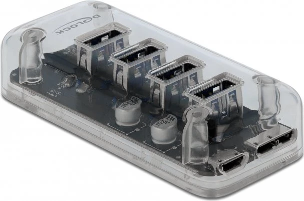 DeLOCK USB-Hub, 4x USB-A 3.0, USB 3.0 Micro-B [Buchse]