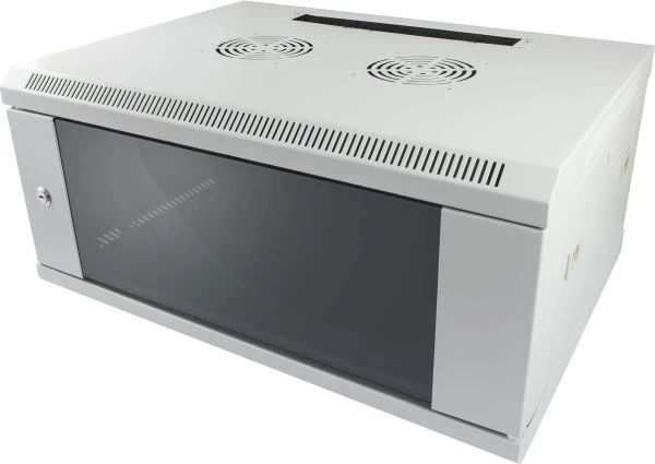 Allnet Wandschrank 9HE, einteilig, grau, 600mm tief