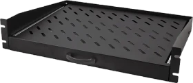 LogiLink 19" Fachboden Befestigung vorne, RAL 9005, 450mm Einbautiefe, 2HE