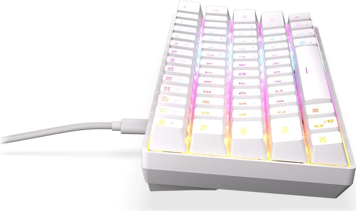 Krux Qara 60%, White, LEDs RGB, Outemu Red, USB, US
