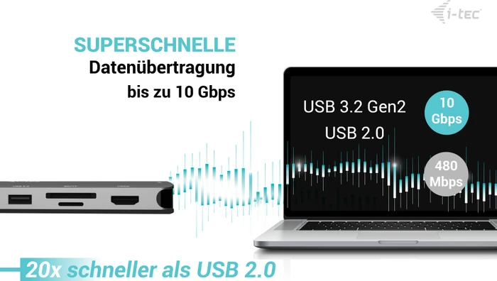 i-tec Metal Nano 3x Display Dock, USB PD 140W, USB-C 3.1 [Stecker]