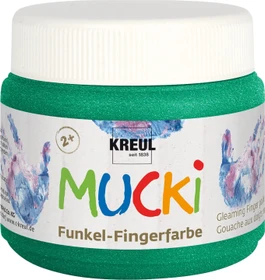Kreul Mucki Funkel-Fingerfarbe, smaragdgrünglitzer, 150ml