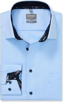 OLYMP Luxor New Kent Comfort Fit Hemd langarm bleu (Herren)