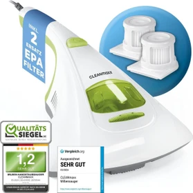 CLEANmaxx Vibration Milbensauger weiß/grün