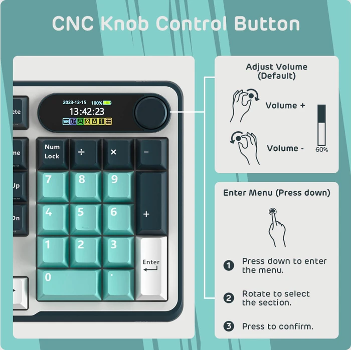 RK Royal Kludge S98, Turquoise Green, 96%, hot-swap, RK Tactile Beige, USB/Bluetooth, US