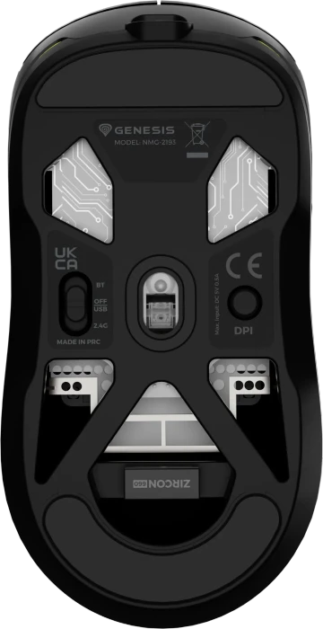 Genesis Zircon 660 Pro Wireless Ultra-Lightweigt Gaming Mouse schwarz, USB/Bluetooth