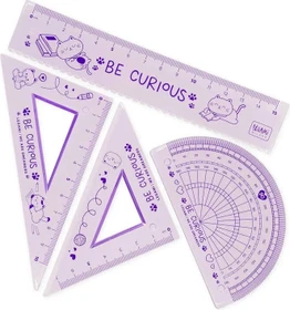Legami You Rule Geometrie Set Kitty 15cm, violett/transparent/Motiv