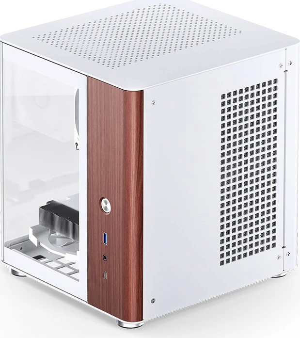Jonsbo TK-0 White, weiß/braun, Glasfenster, Mini-ITX