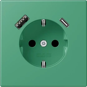 Jung Serie LS SCHUKO-Steckdose mit USB-Ladegerät Safety+, vert 59