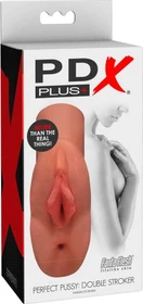 Pipedream PDX Plus Perfect Pussy Double Stroker hautfarbe/mittel