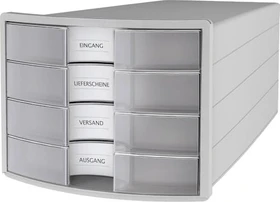 HAN Impuls Schubladenbox, 4 Schubladen, A4, transparent/transparent