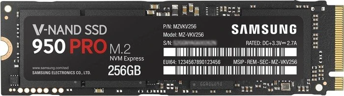 Samsung SSD 950 PRO 256GB, M.2 2280 / M-Key / PCIe 3.0 x4