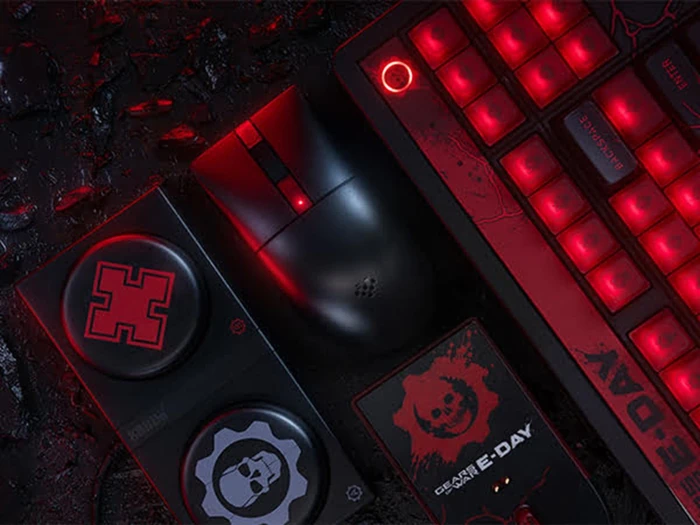 8BitDo Retro 87 Mechanical Keyboard - Gears of War E-Day Edition, Clear Blue, Cloud Gray Linear, USB/Bluetooth, US