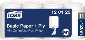 Tork M1 Basic Papierhandtücher 1-lagig weiß, 11 Rollen