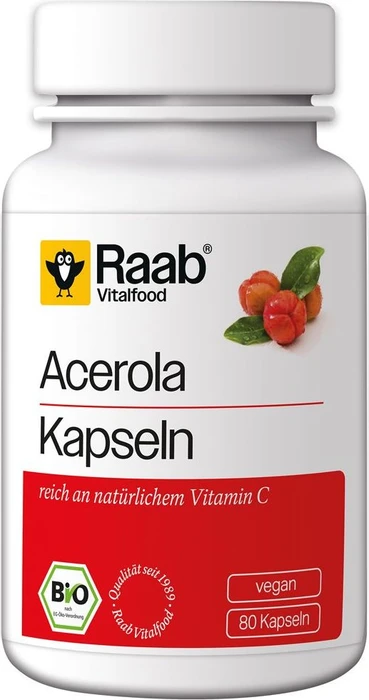 Raab Vitalfood Bio Acerola Kapseln, 80 Stück