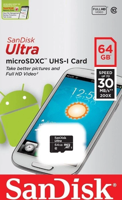 SanDisk Ultra R30 64GB Kit, UHS-I, Class 10
