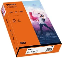 inapa tecno colors Universalpapier intensivorange, A4, 80g/m², 250 Blatt