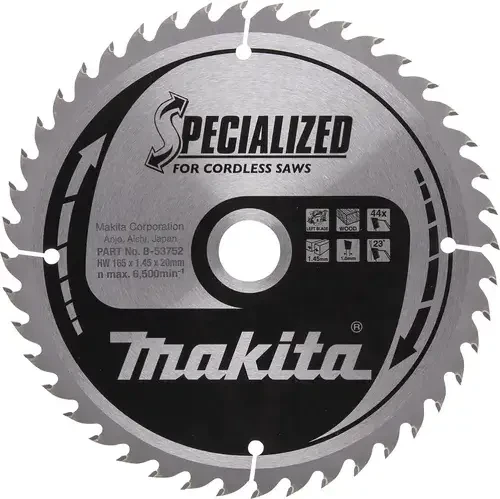 Makita Specialized Kreissägeblatt 44Z, 165x1.5x20mm, 1 Stück