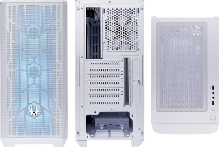 BitFenix Nova Mesh SE TG 4ARGB, weiß, inkl. 4x Lüfter, Lüfter LED RGB, Glasfenster