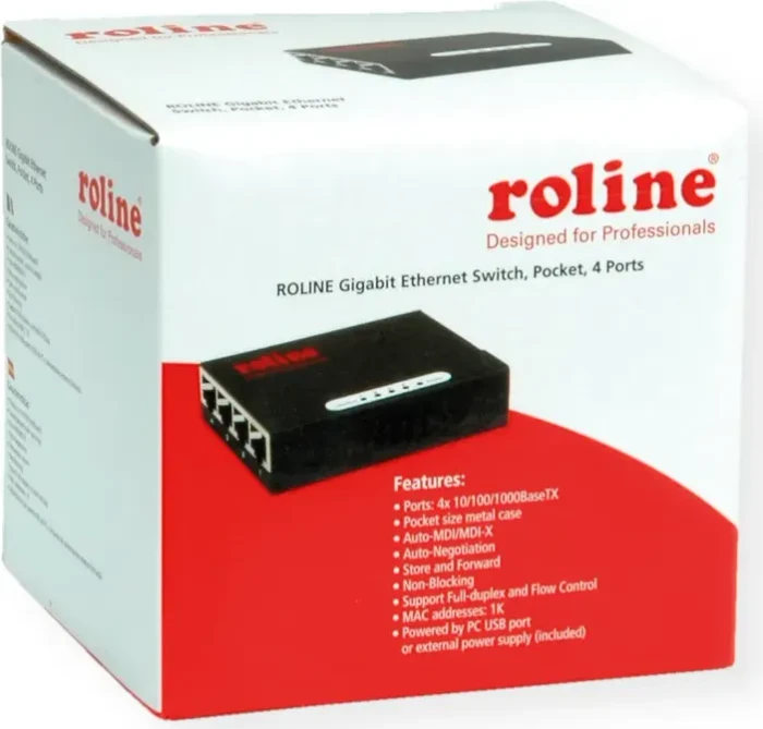 Roline Desktop Switch, 4x RJ-45