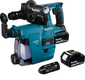 Makita DHR243RTJW Akku-Bohr-/Meißelhammer inkl. MAKPAC + 2 Akkus 5.0Ah + Absaugeinheit