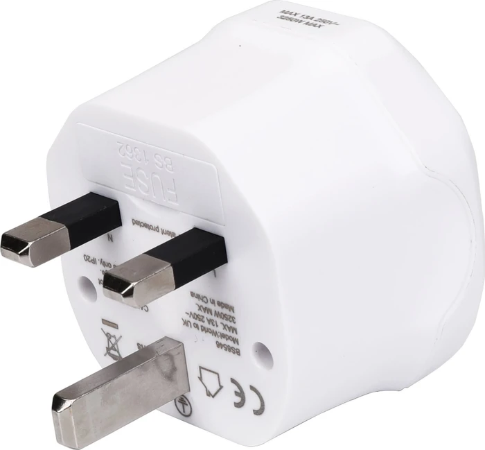 Wontravel Reiseadapter EU/AUS/USA auf UK, weiß (WL-07 White)