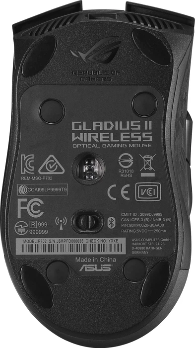 ASUS ROG Gladius II Wireless, USB/Bluetooth