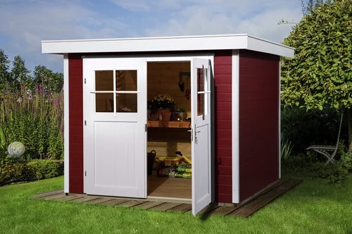 Weka 227 235x239cm Gerätehaus schwedenrot