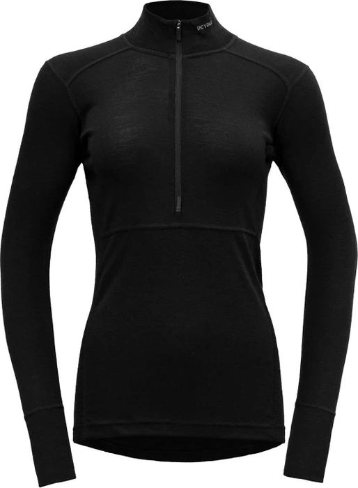 Devold Lauparen Merino 190 Zip Neck Funktionsshirt langarm schwarz (Damen)
