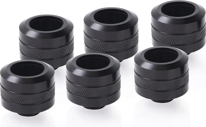 Alphacool Eiszapfen PRO Rohranschluss G1/4" auf 16mm, deep black, 6er-Pack
